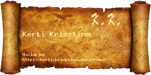 Kerti Krisztina névjegykártya