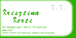 krisztina kerti business card